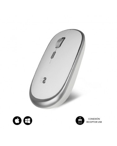 Ratón mini inalámbrico subblim wireless mini/ hasta 1600 dpi/ plata