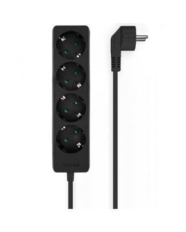 Regleta aisens a154-0534/ 4 tomas de corriente/ cable 1.4m/ negro