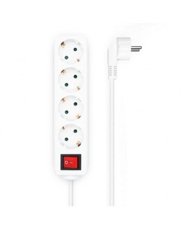 Regleta con interruptor aisens a154-0649/ 4 tomas de corriente/ cable 1.4m/ blanco