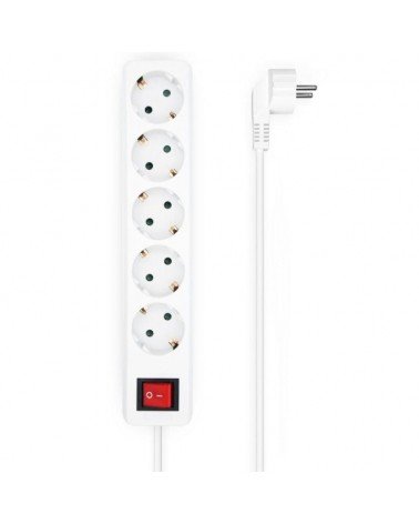 Regleta con interruptor aisens a154-0651/ 5 tomas de corriente/ cable 1.4m/ blanco