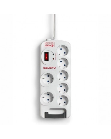 Regleta con interruptor salicru safe 7/ 7 tomas de corriente/ cable 1.8m/ blanca
