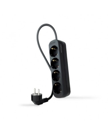 Regleta nanocable 10.37.0004-ns-bk/ 4 tomas de corriente/ cable 1.4m/ negra