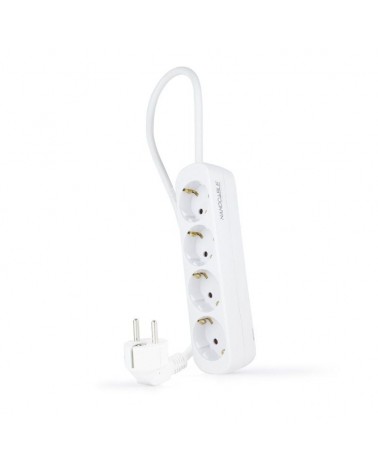Regleta nanocable 10.37.0004-ns/ 4 tomas de corriente/ cable 1.4m/ blanca