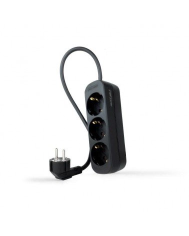 Regleta nanocable 10.38.0003-ns-bk/ 3 tomas de corriente/ cable 1.4m/ negra