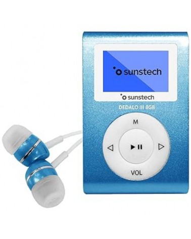 Reproductor mp3 sunstech dedalo iii/ 8gb/ radio fm/ azul
