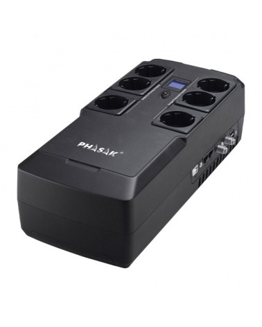 Sai línea interactiva phasak kryptos 800 va/ 480w/ 6 salidas/ formato bloque