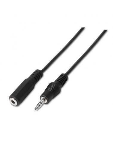 Adaptador estéreo aisens a128-0146/ jack 3.5 macho - jack 3.5 hembra/ hasta 0.1w/ 3m/ negro