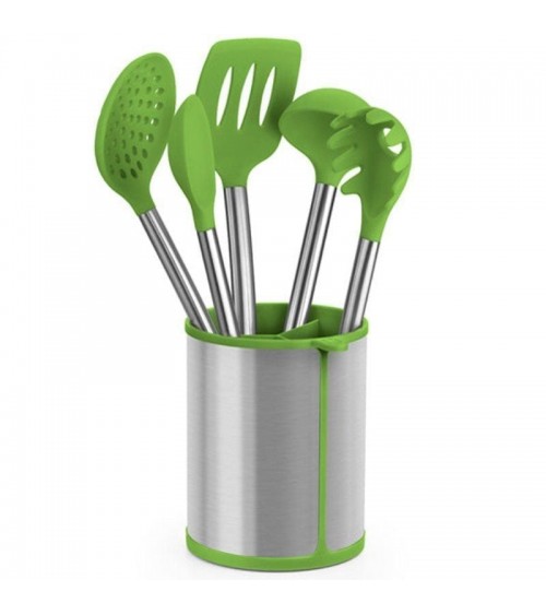 Set 5 utensilios bra prior a197011/ bote porta utensilios/ espátula/ cuchara/ pasta/ cazo/ espumadera/ cucharón