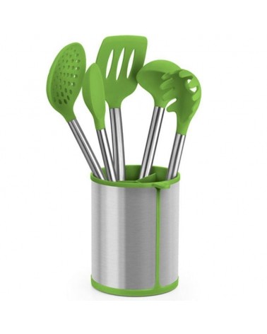 Set 5 utensilios bra prior a197011/ bote porta utensilios/ espátula/ cuchara/ pasta/ cazo/ espumadera/ cucharón