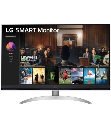Smart monitor lg 32sq700s-w 31.5'/ 4k/ smart tv/ multimedia/ regulable en altura/ plata y blanco