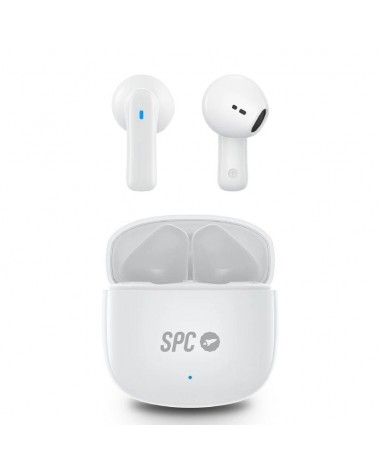 Auriculares bluetooth spc zion 2 play con estuche de carga/ autonomía 7h/ stick corto 30mm/ blancos