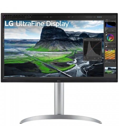 Monitor profesional lg 27uq850-w 27'/ 4k/ multimedia/ regulable en altura/ plata