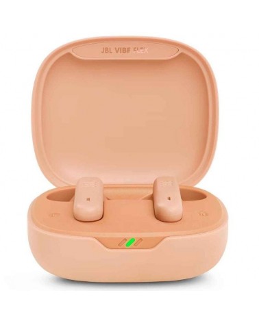 Auriculares bluetooth jbl vibe flex con estuche de carga/ autonomía 8h/ beige