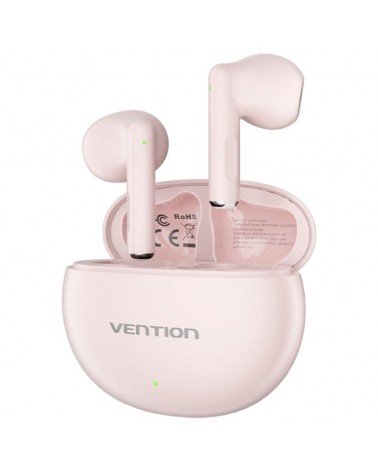 Auriculares bluetooth vention elf 06 nbkp0 con estuche de carga/ autonomía 6h/ rosas