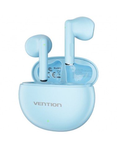 Auriculares bluetooth vention elf 06 nbks0 con estuche de carga/ autonomía 6h/ azules