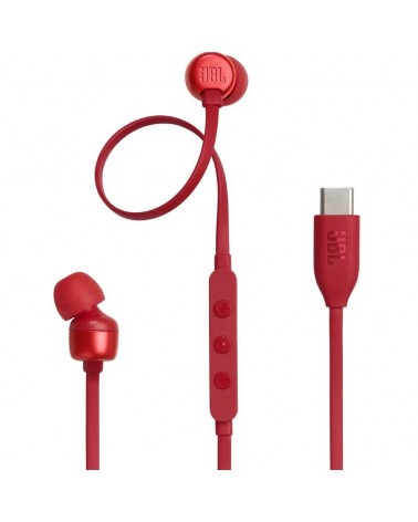 Auriculares intrauditivos jbl tune 310c/ con micrófono/ rojos