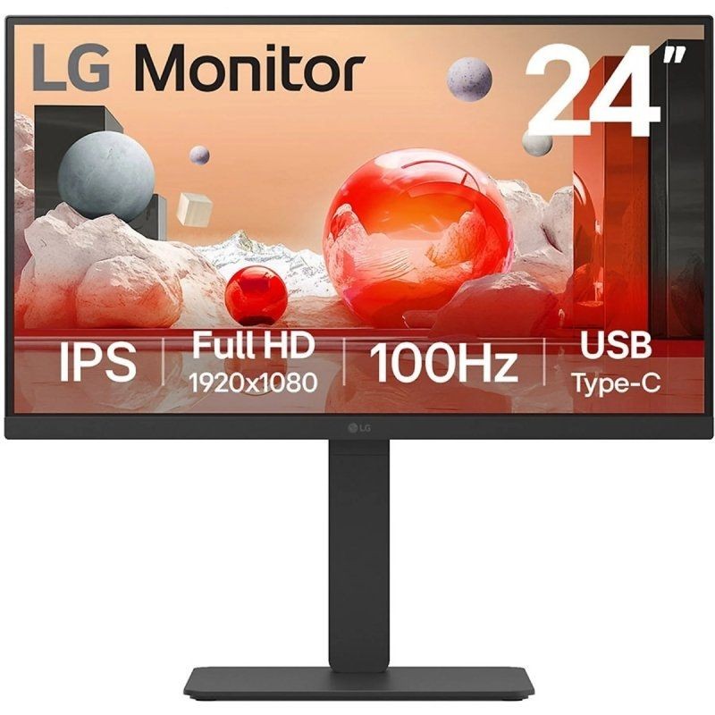Monitor profesional lg 24ba750-b 23.8'/ full hd/ multimedia/ regulable en altura/ negro