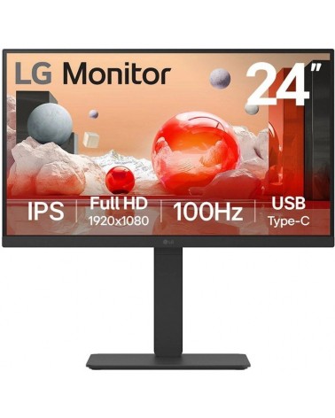 Monitor profesional lg 24ba750-b 23.8'/ full hd/ multimedia/ regulable en altura/ negro