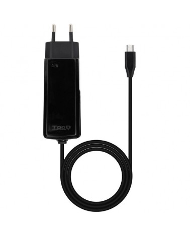 Cargador de portátil tooq tqlc-usbcgan100pd-c usb tipo-c/ 45w/ automático/ voltaje 5-20v/ 1x usb tipo-c