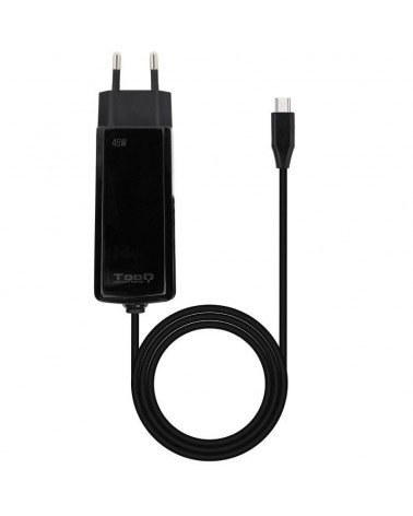 Cargador de portátil tooq tqlc-usbcgan100pd-c usb tipo-c/ 45w/ automático/ voltaje 5-20v/ 1x usb tipo-c