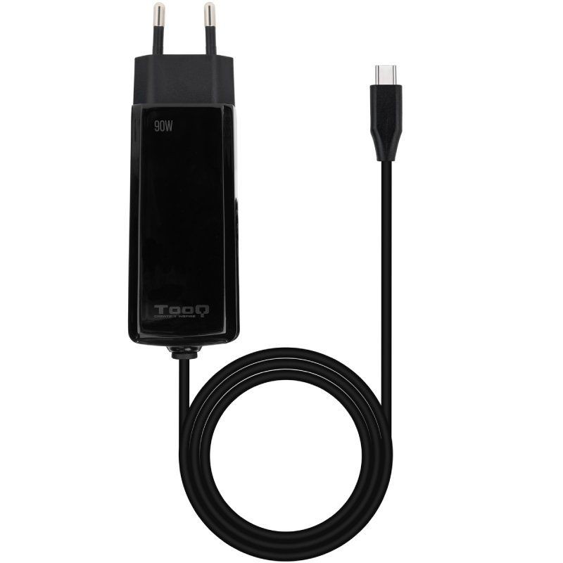 Cargador de portátil tooq tqlc-usbcgan90pd-c usb tipo-c/ 90w/ automático/ voltaje 5-20v/ 1x usb tipo-c