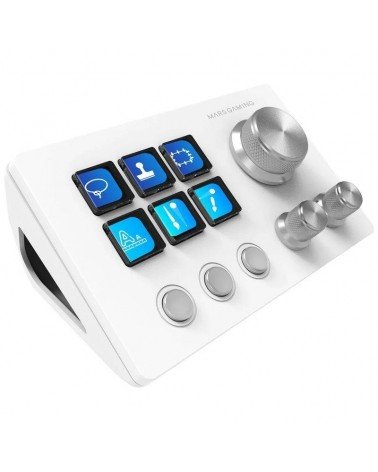 Control deck mars gaming msd-two/ 6 teclas lcd/ 3 ruedas/ 3 botones/ blanco
