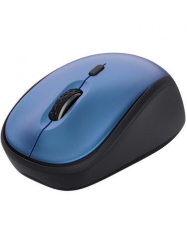 Ratón mini inalámbrico trust yvi+ silent/ hasta 1600 dpi/ azul