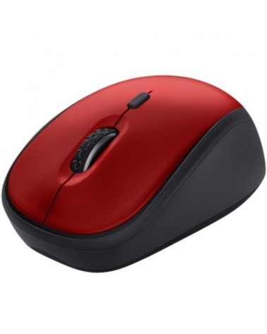 Ratón mini inalámbrico trust yvi+ silent/ hasta 1600 dpi/ rojo