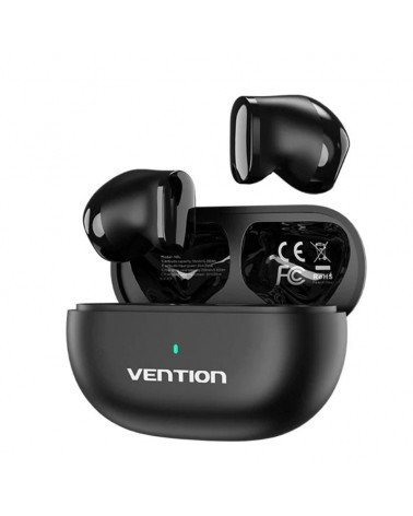 Auriculares bluetooth vention tiny t12 nblb0 con estuche de carga/ autonomía 6h/ negros