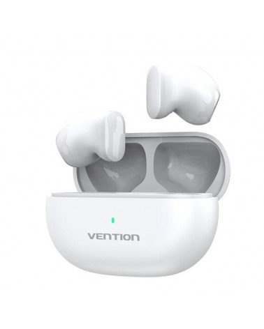 Auriculares bluetooth vention tiny t12 nblw0 con estuche de carga/ autonomía 6h/ blancos