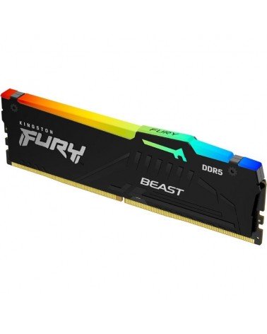 Memoria ram kingston fury beast rgb 16gb/ ddr5/ 6400mhz/ 1.4v/ cl32/ dimm