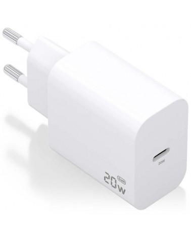 Cargador de pared gan aisens a110-0938/ 1xusb tipo-c/ 20w/ blanco