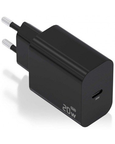 Cargador de pared gan aisens a110-0939/ 1xusb tipo-c/ 20w/ negro