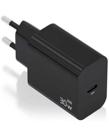 Cargador de pared gan aisens a110-0941/ 1xusb tipo-c/ 30w/ negro
