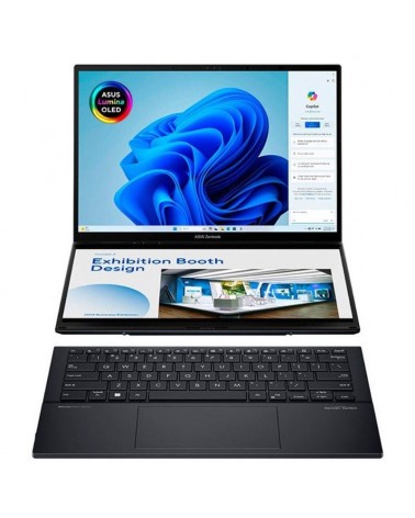 Portátil convertible asus zenbook duo oled ux8406ca-pz152w intel core ultra 9-285h/ 32gb/ 1tb ssd/ 14'+14' táctil/ win11