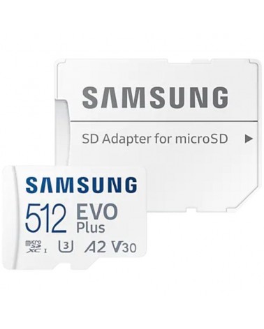 Tarjeta de memoria samsung evo plus 2023 512gb microsd xc con adaptador/ clase 10/ 160mbs