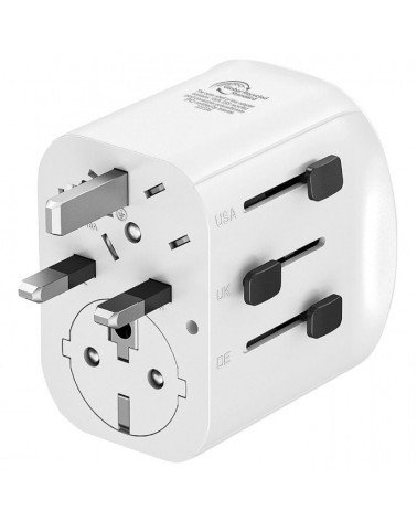 Cargador de pared universal muvit for change mcadp0006/ toma de corriente universal/ 1xusb tipo-c/ 2xusb/ 15w