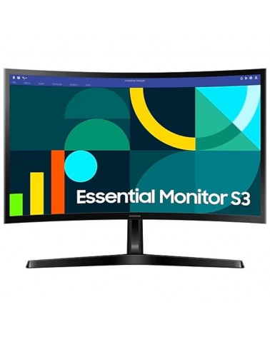 Monitor curvo samsung essential monitor s3 s24d366gau/ 24'/ full hd/ negro