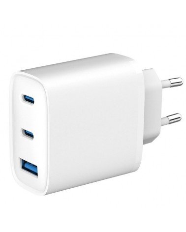 Cargador de pared spc ultra fast charger 4342b/ 2xusb tipo-c/ 1xusb/ 65w/ blanco