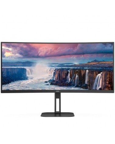 Monitor profesional ultraparonámico curvo aoc cu34v5c/bk 34'/ wqhd/ multimedia/ negro