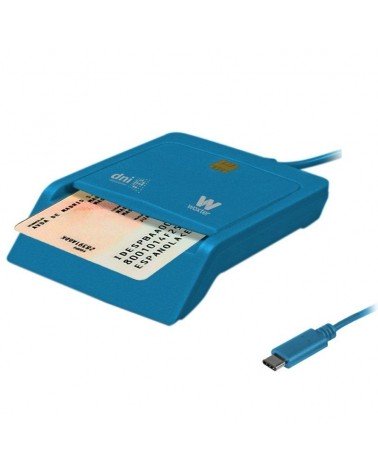 Lector de dni y tarjetas woxter pe26-197/ azul/ usb 2.0