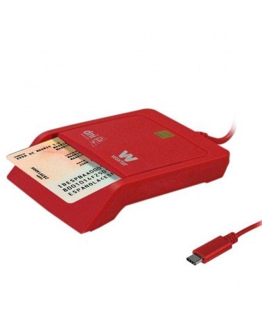 Lector de dni y tarjetas woxter pe26-199/ rojo/ usb 2.0
