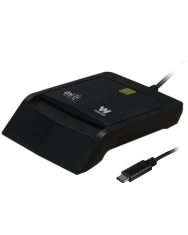 Lector de dni y tarjetas woxter pe26-200/ negro/ usb 2.0
