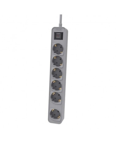 Regleta con interruptor philips chp2164g/10/ 6 tomas de corriente/ cable 1.5m/ gris
