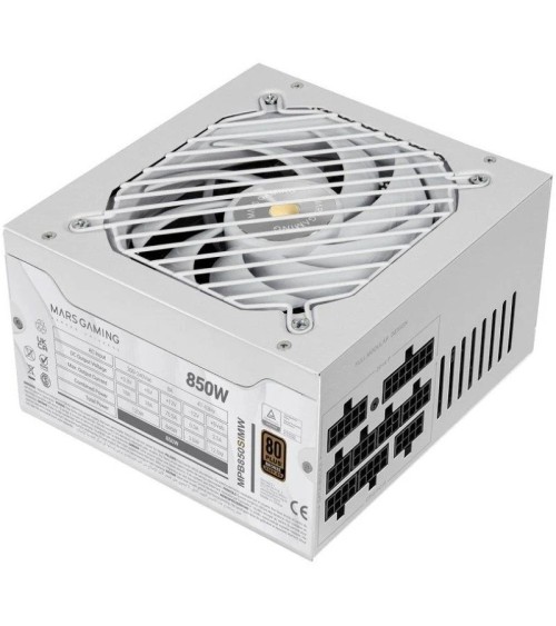Fuente de alimentación mars gaming mpb850sim/ 850w/ ventilador 14cm/ 80 plus bronze/ blanca