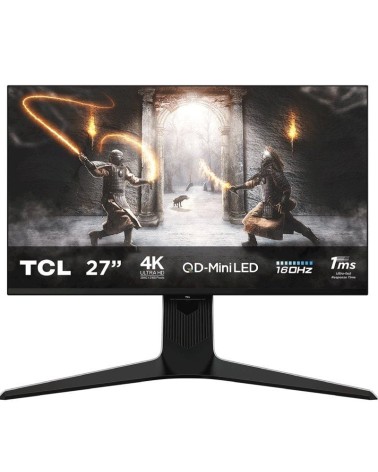Monitor gaming tcl 27r83u 27'/ 4k/ 1ms/ 160hz/ va/ regulable en altura/ blanco y negro