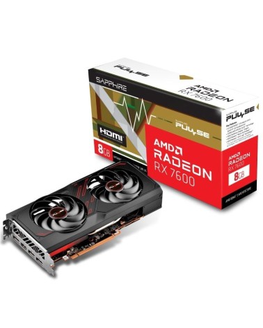 Tarjeta gráfica sapphire pulse radeon rx 7600 gaming oc/ 8gb gddr6	