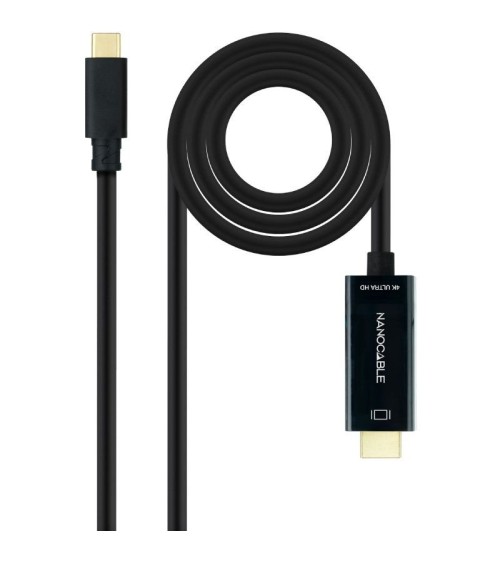Cable conversor nanocable 10.15.5105/ usb tipo-c macho - hdmi macho/ 5m/ negro
