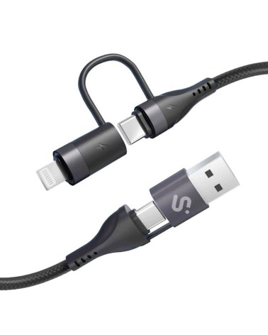 Cable usb 2.0 tipo-c subblim top 4 en 1/ usb tipo-c macho - usb macho/ usb tipo-c macho - lightning macho/ hasta 60w/ 480mbps/ 