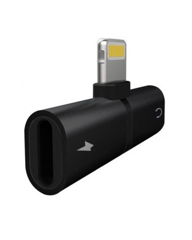 Splitter carga y música myway lightning macho - usb macho/ negro